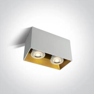 STROPNA SVETILKA 2xGU10/230V KOCKA BELA DM12205TA/W