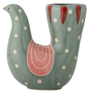 Zelena lončena ročno poslikana vaza (višina 19 cm) Trudy – Bloomingville
