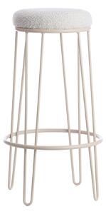 Kremno bel oblazinjen barsko stol (višina sedeža 73 cm) Alice – Light & Living