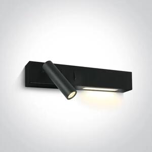 STENSKA SVETILKA LED 3+6W 480lm 3000K ČRNA 30CM LEVA DM65146/B/W