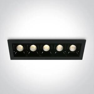 VGRADNA LED SVETILKA ČRNE LED 5x2W WW 30deg IP20 700mA ZATEMNLJIVA DM50502B/B/W