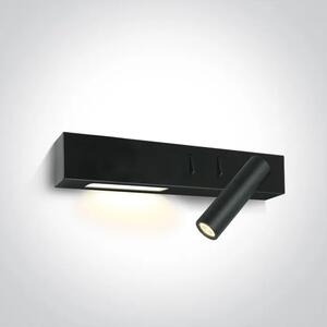 STENSKA SVETILKA LED 3+6W 480lm 3000K ČRNA 30CM DESNA DM65146A/B/W