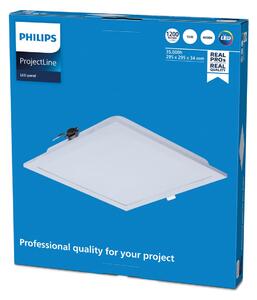 Philips ProjectLine LED panel bela 4.000K 30x30 cm, Bela, Študija / pisarna, Kovina, Vgradne luči kotne