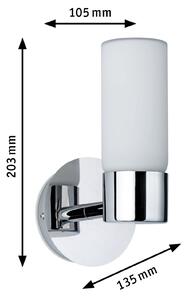 Paulmann Eleon stenska svetilka IP44 krom/opal 1-svetloba, zatemnjen, Kovinska, Kopalnica, Kovina, Sodobni