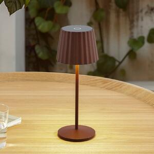 Lindby LED-akumulatorska namizna svetilka Esali, rjava, IP65, zatemnjen, Rjava / rjasta, Dnevna soba / jedilnica, Aluminij, Sodobni