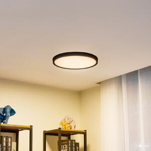 Lindby Smart LED stropna svetilka Pravin, Ø 40 cm, CCT, črna, zatemnjen, Črna, Dnevna soba / jedilnica, Plastika, Sodobni