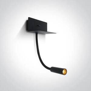 STENSKA SVETILKA LED 3W/3000K/160lm/IP20/USB POLNILEC/ČRNA DM65744/B/W