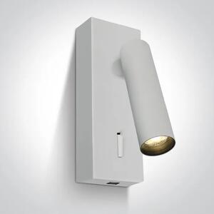 STENSKA SVETILKA LED 3W/3000K/150lm/USB/BELA DM65746A/W/W