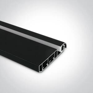 ALUMINIJASTI STENSKI PROFIL 2m 8x16mm S ČRNIM DIFUZORJEM ZA MLEKO DM7922/B