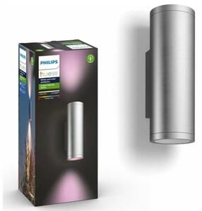 Stenska svetilka PHILIPS HUE WACA EU iz nerjavečega jekla 2x8 8718696176207