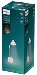 Namizna svetilka PHILIPS Hat DSK213, bela, PT 4,5 W, 40 K, USB 8719514443778