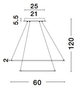 Viseča LED svetilka DEA 75W/3000K/5260lm/IP20/MAT BELA NL17222002