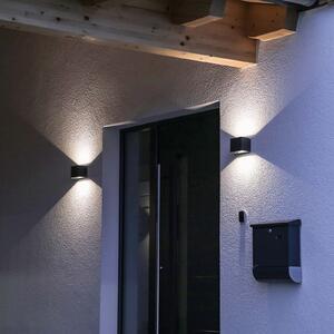 DOTLUX LED zunanja stenska svetilka BEAMO, antracit, 12 cm, navzgor/navzdol, Črna, Aluminij, Sodobni, Stenska vtičnica zgoraj / spodaj