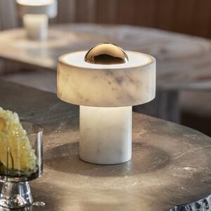 Tom Dixon LED namizna svetilka Stone na baterije, zlata barva, višina 19 cm, zatemnjen, Dnevna soba / jedilnica, Marmor, Dizajn