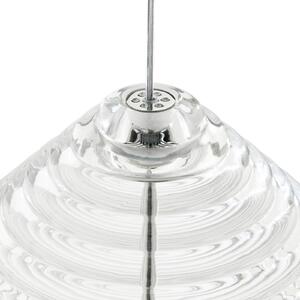 Tom Dixon LED obesna svetilka Press Cone, prozorna, Ø 34 cm, 927, zatemnjen, Prozorna, Dnevna soba / jedilnica, Steklo, Dizajn