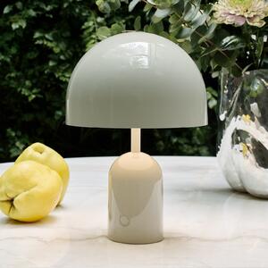 Tom Dixon Akku-namizna svetilka BELL PORTABLE, svetlo siva 28 cm IP44, zatemnjen, Siva, Dnevna soba / jedilnica, Plastika, Dizajn