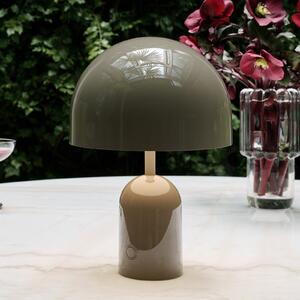 Tom Dixon Akku-namizna svetilka BELL PORTABLE, taupe, 28 cm IP44, zatemnjen, Siva, Dnevna soba / jedilnica, Plastika, Dizajn