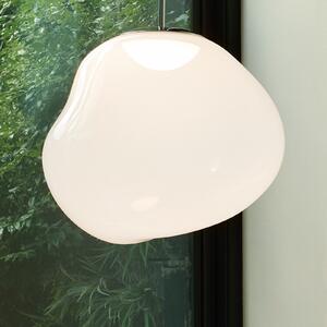 Tom Dixon LED viseča svetilka Melt, Ø 28 cm, opal/zlata barva, zatemnjen, Bela, Dnevna soba / jedilnica, Plastika, Dizajn