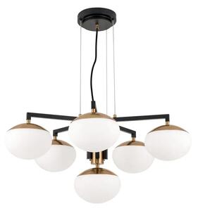 LESTENEC JOSEPHINE 6×E27/LED/230V O73,5 cm ČRN LU1841/5+1