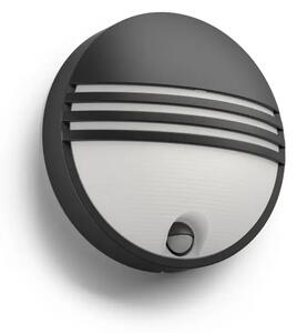 STENSKA SVETILKA YARROW S SENZORSKIM LED 6W/600lm/2700K/IP44/ČRNA 17297/30/16
