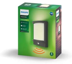 STENSKA SVETILKA SAMONDRA S SENZORJO LED-DIO/12W/1200lm/2700K/240V IP44 ANTRACIT 17392/93/P0