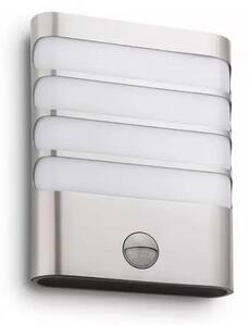 STENSKA SVETILKA RACCOON S SENZORSKIM LED 4W/400lm/2700K/IP44/INOX 17274/47/16