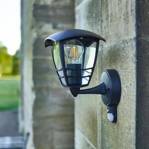 STENSKA SVETILKA CREEK S SENZORJEM E27/60W/230V/IP44/ČRNA 15388/30/16