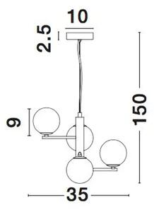 VISEČA SVETILKA AGRIGENTO G9 /IP20/ MEDENINASTA V BELI BARVI NL1700306002
