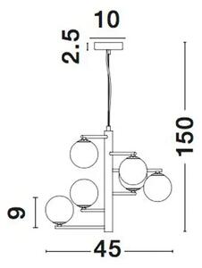 VISEČA SVETILKA AGRIGENTO G9 /IP20/ MEDENINASTA V BELI BARVI NL1700306001