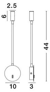 LED STENSKA SVETILKA JACO 3 W/3000K/190lm/IP20/BELA NL8140321