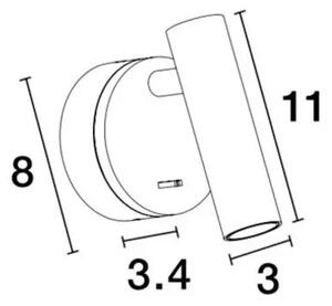STENSKA SVETILKA LED 3W/3000K/190lm/IP20/ ZLATA MEDENINA NL9030203