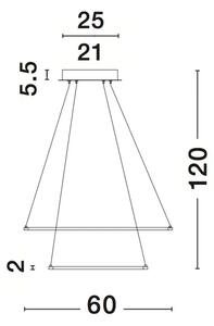 VISEČA LED SVETILKA ARIA 74W/3000K/4025lm/IP20/KROM NL17222003