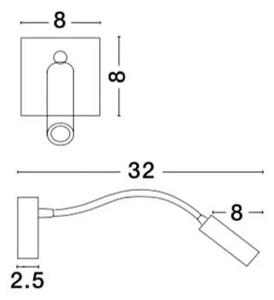 MADISON LED STENSKA SVETILKA 3 W/3000K/190lm/IP20/KROM NL8128201