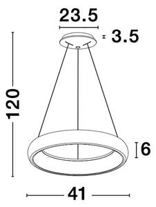 VISEČA LED SVETILKA ALBI 32W/3000K/1950lm/DIMM/IP20/BELA NL8105618