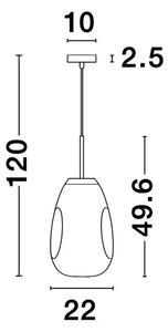 VISEČA SVETILKA LAVA E27 /IP20/ ZLATA NL9190393