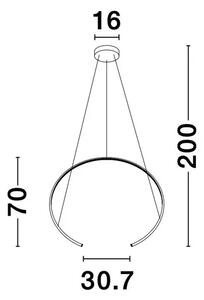 VISEČA LED SVETILKA BREDA 29W/3000K/1480lm/IP20/ ČRNA NL9010023