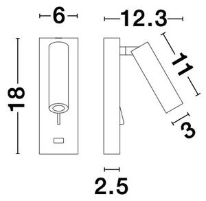 STENSKA SVETILKA Z VAROVALKO LED 3W/3000K/210lm/IP20/BELA NL9170101