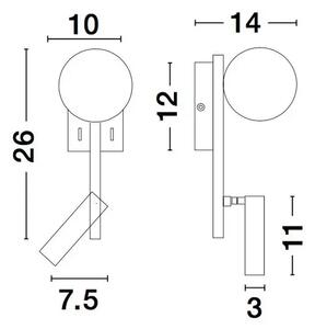 STENSKA SVETILKA JOLINE LED 8 W/3200K/650lm/IP20/ČRNO-BELA NL9919530
