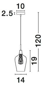 VISEČA SVETILKA FILO G9 /IP20/KROMIRANA & PROZORNA & ZLATA NL1500202831