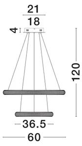 Viseča LED svetilka MEDORA 41,5 W/3000K/3500lm/DIMM/IP20/ ZLATA MEDENINA NL9748156