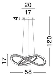 Viseča LED svetilka GINEVRA 56W/3000K/3750lm/DIMM/IP20/ ČRNA NL9748160