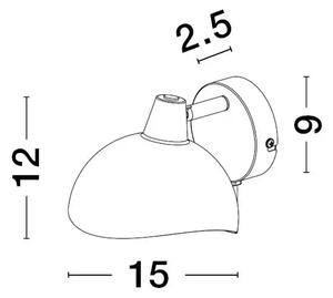 GETI STENSKA SVETILKA E14 /IP20/MAT ČRNO-ZLATA NL9555806