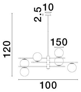 GIT VISEČA SVETILKA G9 /IP20/MAT ČRNO-ZLATA NL9009296