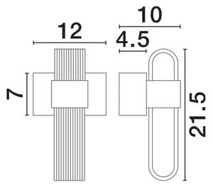 ARGO STENSKA SVETILKA LED 10W/3000K/413lm/IP20/ ZLATA NL9756716