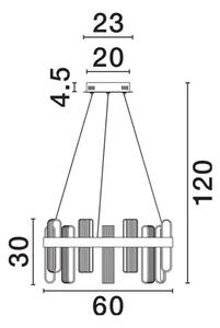 Viseča LED svetilka ARGO 81W/3000K/3120lm/DIMM/IP20/ZLATA NL9756714