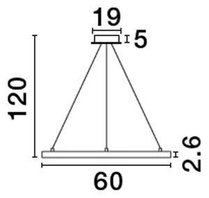 Viseča LED svetilka EMPATHIA 35W/3000K/932lm/DIMM/IP20/MEDENINA ZLATA NL9172863
