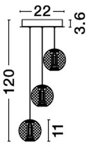 BRILLANTE VISEČA LED SVETILKA 16W/3200K/665lm/DIMM/IP20/KROMIRANA NL9186909