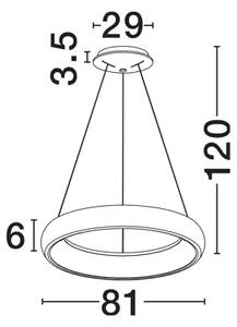 VISEČA LED SVETILKA ALBI 80W/3000K/4000lm/DIMM/IP20/ČRNA NL8105604 D