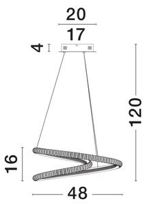Viseča LED svetilka GINEVRA 45W/3000K/2800lm/DIMM/IP20/ ČRNA NL9748165
