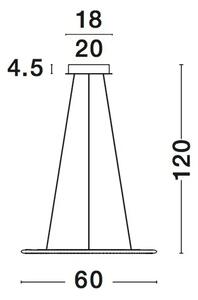 Viseča LED svetilka LIVORNO 53W/3000K/5071lm/IP20/krom NL8107401